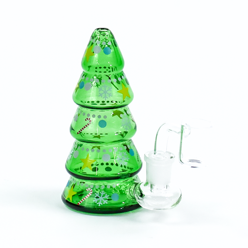 LuvBuds - 4.5" Christmas Tree Dab Rig with Banger, Evergreens Color