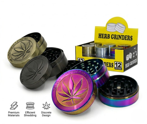 LuvBuds - 4pc. Alloy Grinder, 2", 12pk, Assorted, Assorted Colors