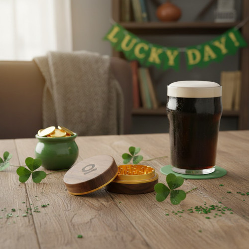 ONGROK - 2pc. Walnut Wood Grinder, 3 Inch, Gold