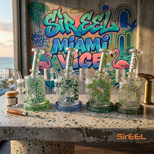 SirEEL - 6.5" 420 Graffiti Hanger Bong with Bowl, Assorted Colors May Vary