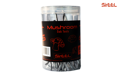 SirEEL - 30pk Mushroom Steel Dab Tool Jar, Assorted FUN-gi, Retail Display
