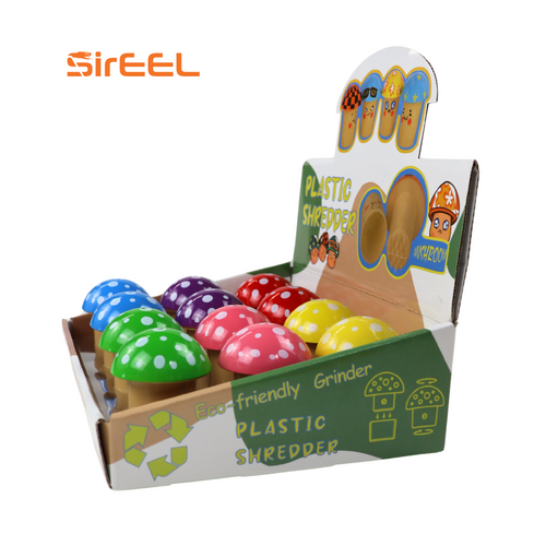 12pk of 60mm ShroomStash 2pc Eco Friendly Plastic Grinders, Assorted Colors, Retail Display