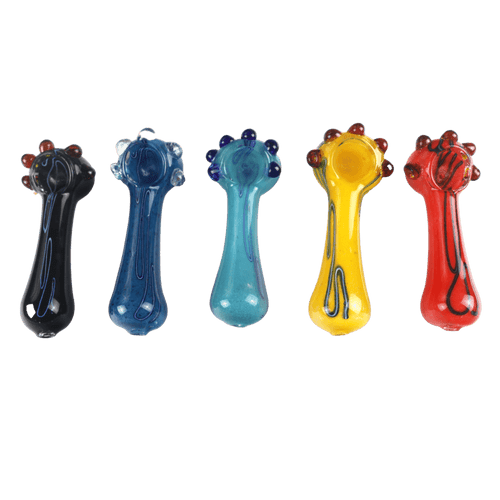SirEEL - 4" Frit & Multi Marbles Glass Hand Pipe, Assorted Colors May Vary