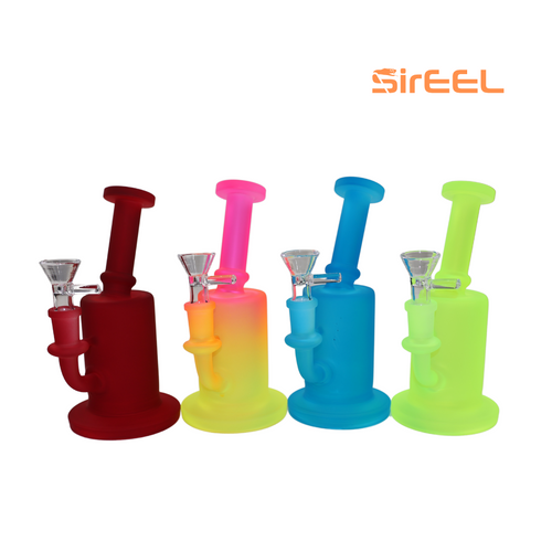SirEEL - 7" FrostBite Bent Neck Bong with Flower Bowl, Assorted Colors May Vary