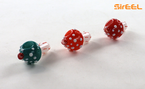 SirEEL - Mushroom Glass Pendant MiniPipe, Black Necklace Included