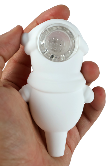 LuvBuds - 3.5" Silicone Frosty Snowman Hand Pipe, Assorted Colors May Vary