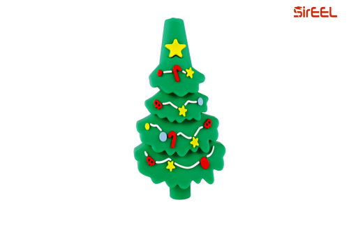 LuvBuds - 3.5" Silicone Christmas Tree Hand Pipe, Assorted Colors May Vary