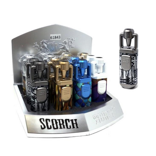 Scorch Torch - 12pk 4.5" Single Torch with Flame Lock, Assorted Colors May Vary