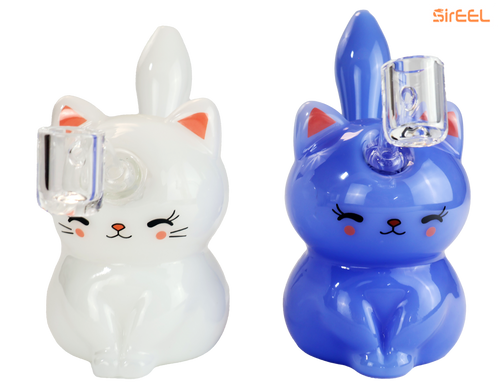 SirEEL - 5.5" DabbiCat Meowsterpiece Rig with Banger, Assorted Colors May Vary