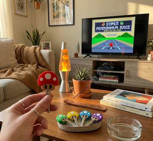 SirEEL - 25pk Mushroom 1up Roach Clip, Assorted Colors May Vary, Retail Display (Generated with AI which can make mistakes)