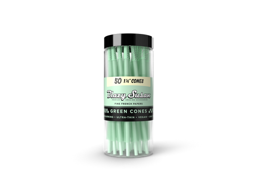 Blazy Susan - 50pk Ultra Thin Rice Pre-Rolled Cones, 1 1/4, Green
