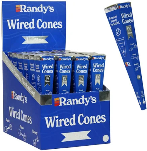RANDY'S - 24pk Wired Pre-Rolled Cones, 1 1/4", 3Pc