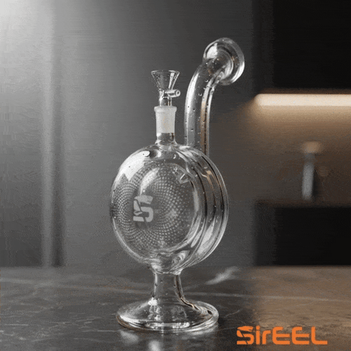 SirEEL - 7.5" Halo Flow Bong with Bowl, Whiteout Smoke Ring Effect (Generated with AI which can make mistakes)