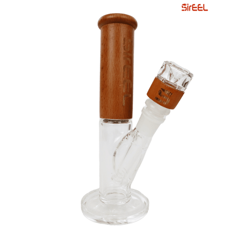 SirEEL – 8" TimberKraft Tube Bong with Knotorious Bowl, Natural Timber Tones Vary