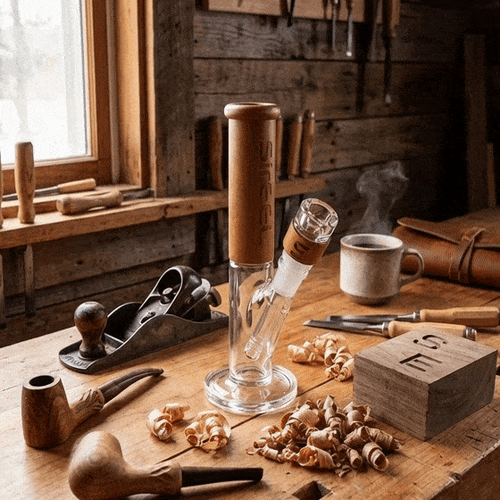 SirEEL – 8" TimberKraft Tube Bong with Knotorious Bowl, Natural Timber Tones Vary (Generated with AI which can make mistakes)