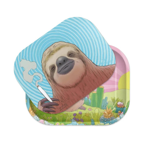 ZZZ's - 5" x 7" Stoner Sloth By Tim Molloy Rolling Tray with Magnetic Cover