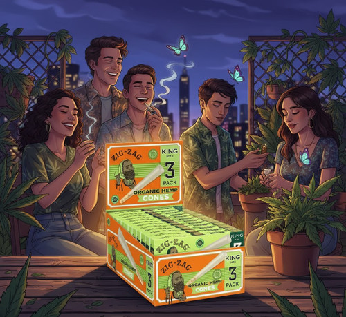 Zig-Zag - 24pk Organic Hemp Cones, King, 3ct, Retail Display (Generated with AI which can make mistakes)