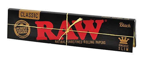 RAW - 50pk Classic Black Papers, King Size Slim, Retail Display