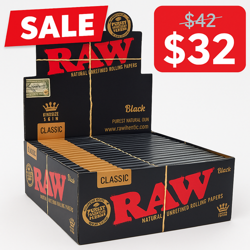 RAW - 50pk Classic Black Papers, King Size Slim, Retail Display (Generated with AI which can make mistakes) RAW - 50pk Classic Black Papers, King Size Slim, Retail Display (Generated with AI which can make mistakes)