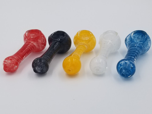LuvBuds - 3.5" Swirl Glass Hand Pipe, Assorted Colors LuvBuds - 3.5" Swirl Glass Hand Pipe, Assorted Colors