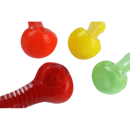 LuvBuds - 3.5" Swirl Glass Hand Pipe, Assorted Colors May Vary