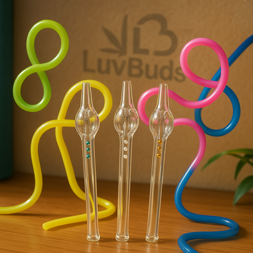 LuvBuds - 6.5" Thin Honey Straws, Assorted Colors May Vary