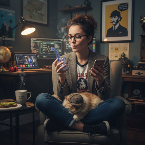 LuvBuds - 4" Mini Sherlock Bubbler, Assorted Colors (Generated with AI which can make mistakes)