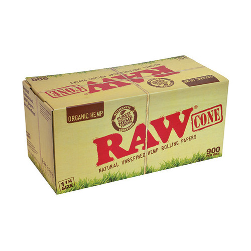 RAW Pre Rolled Cones 1 1/4 Size, 900 pk, Internal Use, LuvBuds