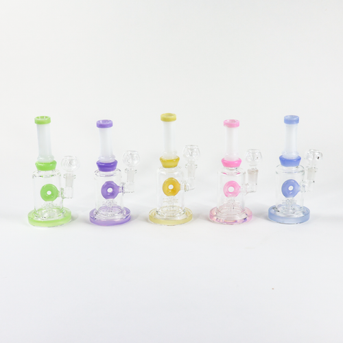 LuvBuds - 7" Slime Donut Macaroni-Star Hanger Bong/Rig, Assorted Colors May Vary