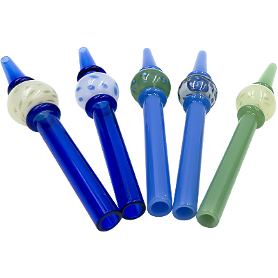 Colorful Fluid Filled Glass Dab Straw with Coil - P2600