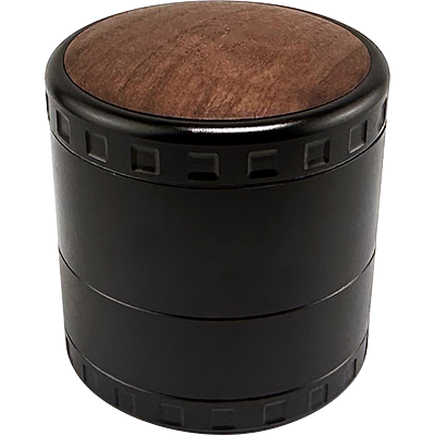 LuvBuds - 63mm Aluminum Grinder with Stub Teeth, Walnut Color Top