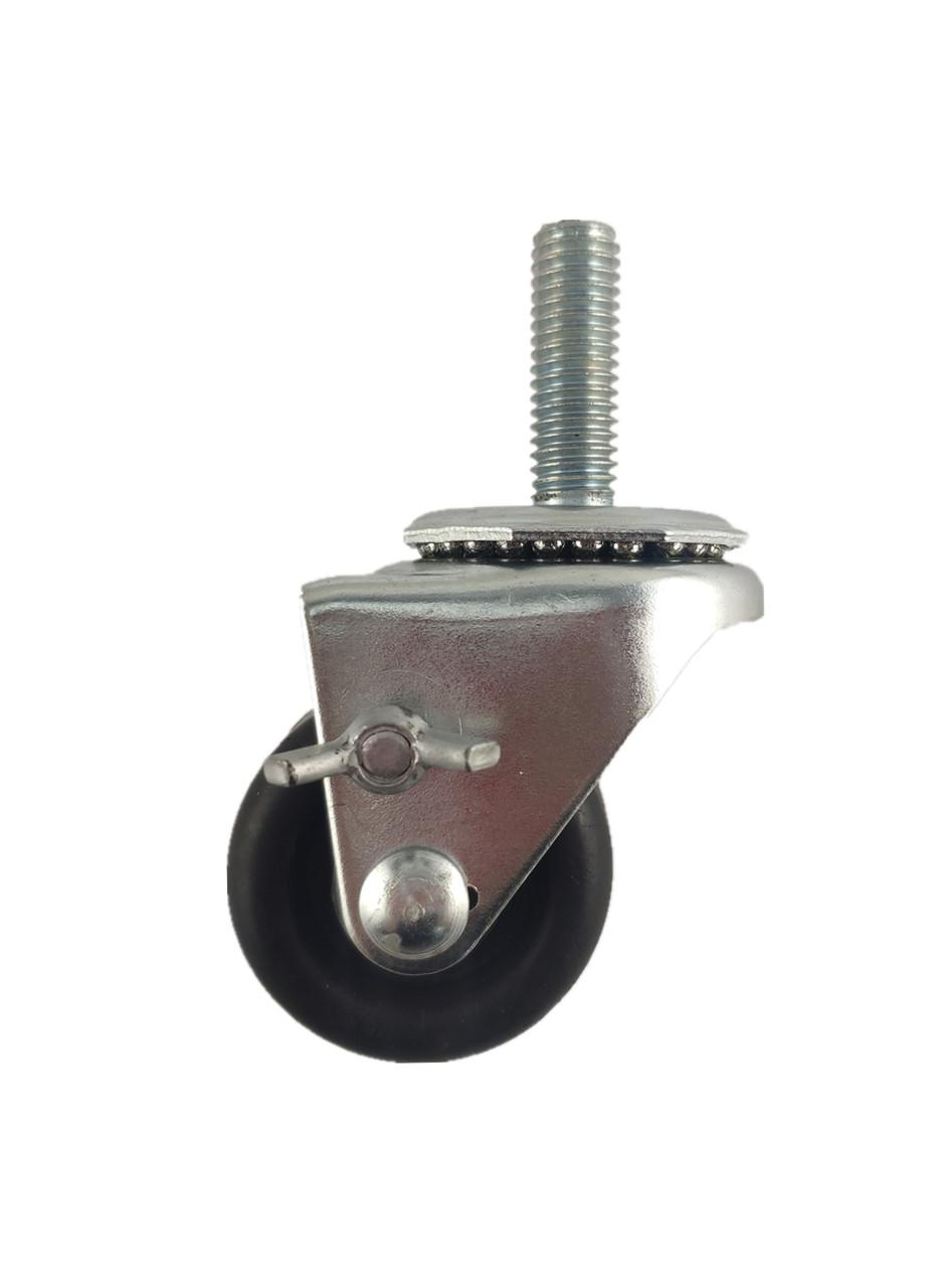 3320-21-HDP-TSB  POLYOLEFIN SWIVEL STEM CASTER WITH THUMB SCREW BRAKE 2 X  1