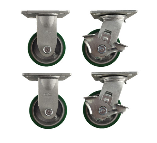 Non-Marking Polyurethane Precision Ball Bearing Wheel 275 lb Plate 3-1/8 x 4-1/8 Schioppa GL 412 UPE G L12 Series 4 x 1-1/4 Diameter Swivel Caster with Total Lock Brake Bolt Holes 3-1/8 x 2-1/4 Non-Marking Polyurethane Precision Ball Bearing Wheel 275 lb Plate 3-1/8 x 4-1/8 Schioppa GL 412 UPE G L12 Series 4 x 1-1/4 Diameter Swivel Caster with Total Lock Brake Bolt Holes 3-1/8 x 2-1/4