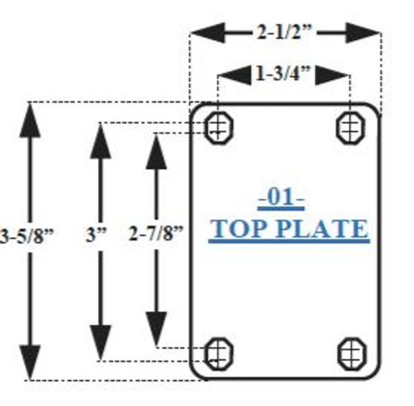 5240-01-PPPG | POLYURETHANE ON POLYOLEFIN SWIVEL PLATE CASTER 4" X 1-1/4"