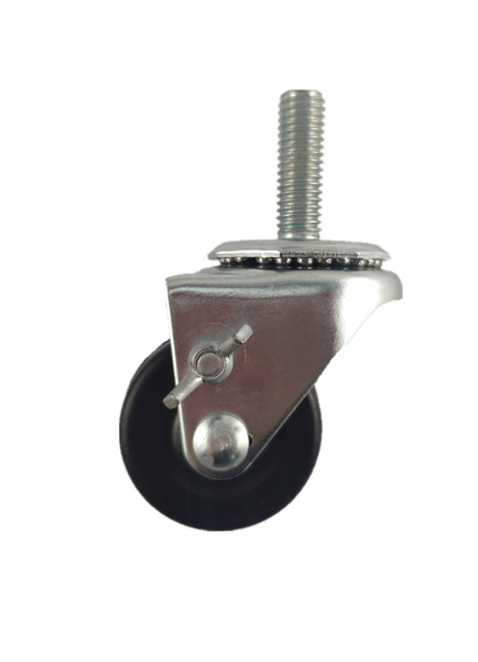 3322-21-HR-TSB | HARD RUBBER SWIVEL STEM CASTER WITH THUMB SCREW BRAKE 2 - 2" X 13/16"