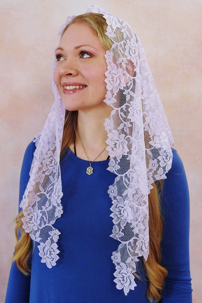 Maria Veils Long Royal Blue Veil - Chapel, Church, Catholic