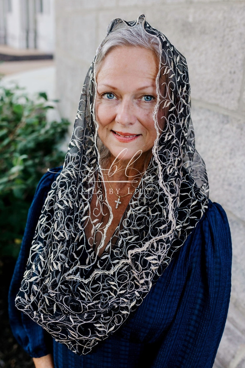 Leaf Embroidery Infinity Veils - Veils by Lily