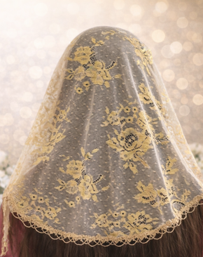 Golden Dawn Easter Veil in Ivory and Gold