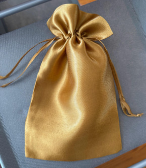 6"x9" Vintage  Organza Chapel Veil Bag Heritage Gold