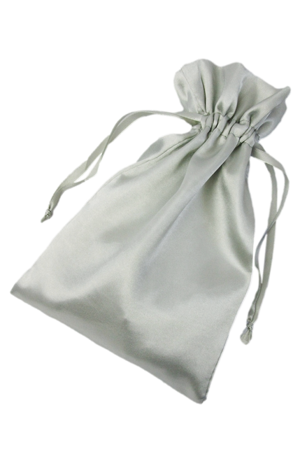 Silver Satin Chapel Veil Carrying Bag