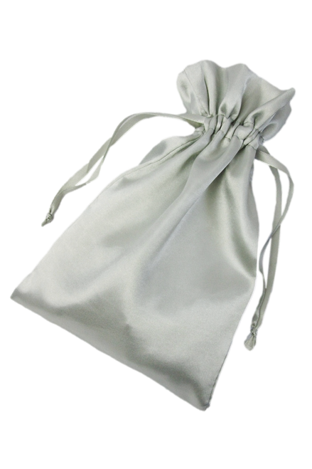 Soft Silver Satin Pouch for Delicate Lace Mantillas