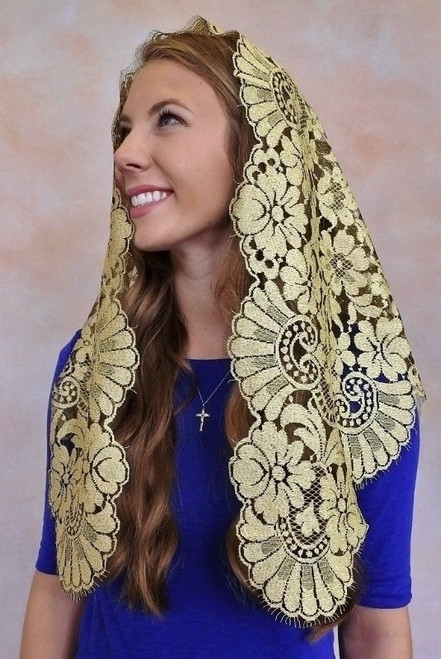 St. Monica Cotton Triangle Veils - Veils by Lily