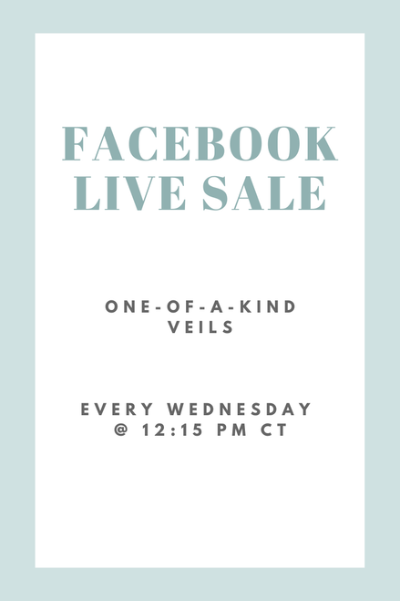 Take a moment and reflect on God's Goodness and Grace as we get ready for our LIVE broadcast showcasing  One-Of-A-Kind Veils every Wednesday at 12:15p.m. As with all of our Custom Made, Lazarus or Customized Veils, these veils cannot be returned or exchanged. 