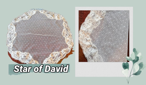 "Star of David" 14" Circle in Off-White. 