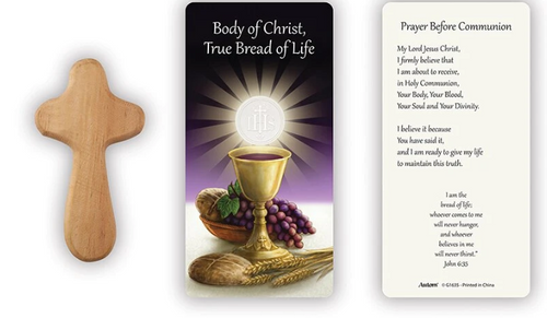 Prayer before Communion Card with Handheld Prayer Cross