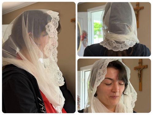 CUSTOM Ivory Catherine of Siena Tulle Infinity