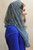 Charcoal Blue French Lace Pearl Infinity Veil