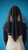 St. Marciana Triangle Veil: Back view showing the full length, stunning drape, and classic triangle shape of the black lace.
