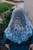 Mother and Child Devotional Veil in light blue with model showing the backside of the veil.