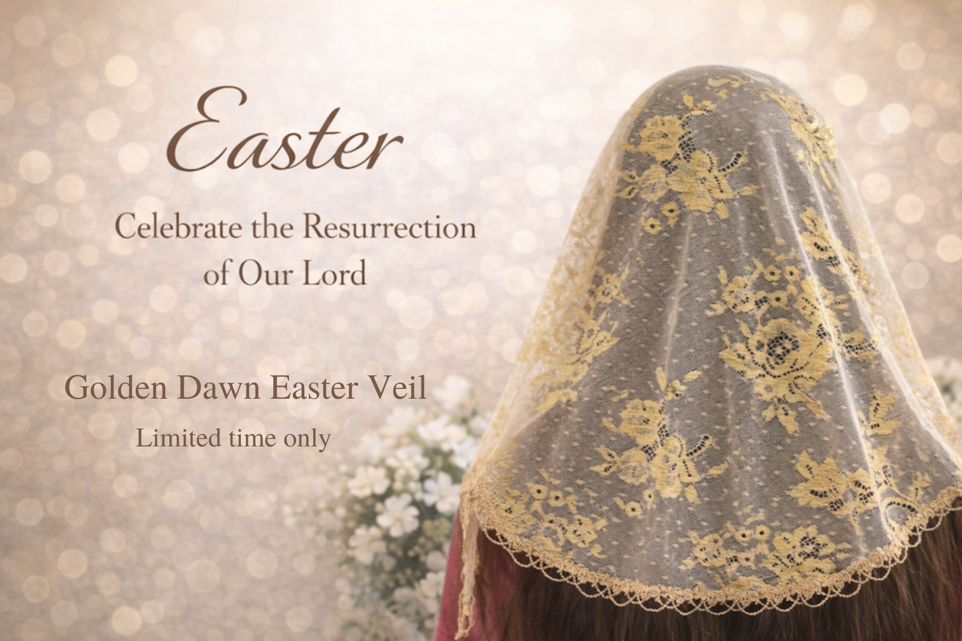 Celebrate the Resurrection of Our Lord with the Golden Dawn Easter Veil. Limited time only.